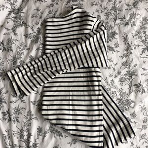 Zara organic cotton navy white stripe tee dress
